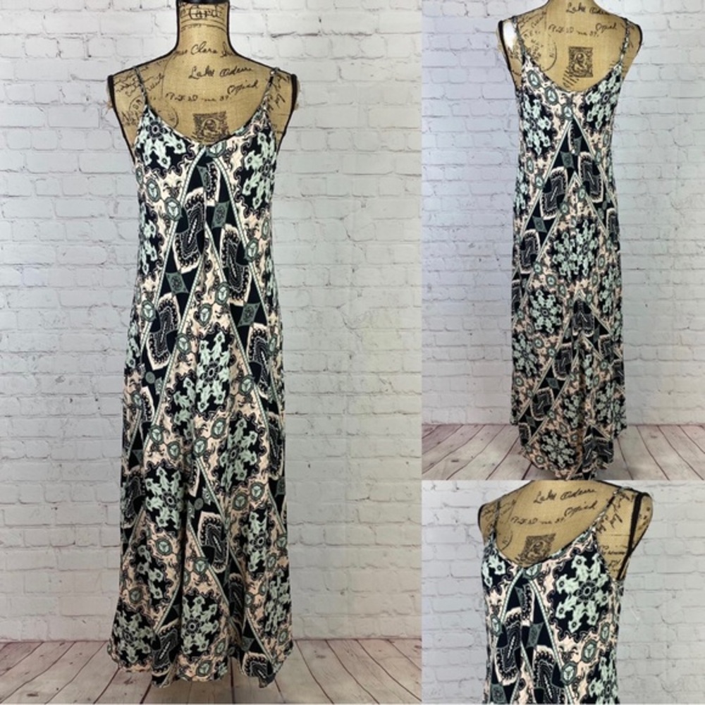 Wendy Bellissimo Boho Print Slip High Lo Maxi